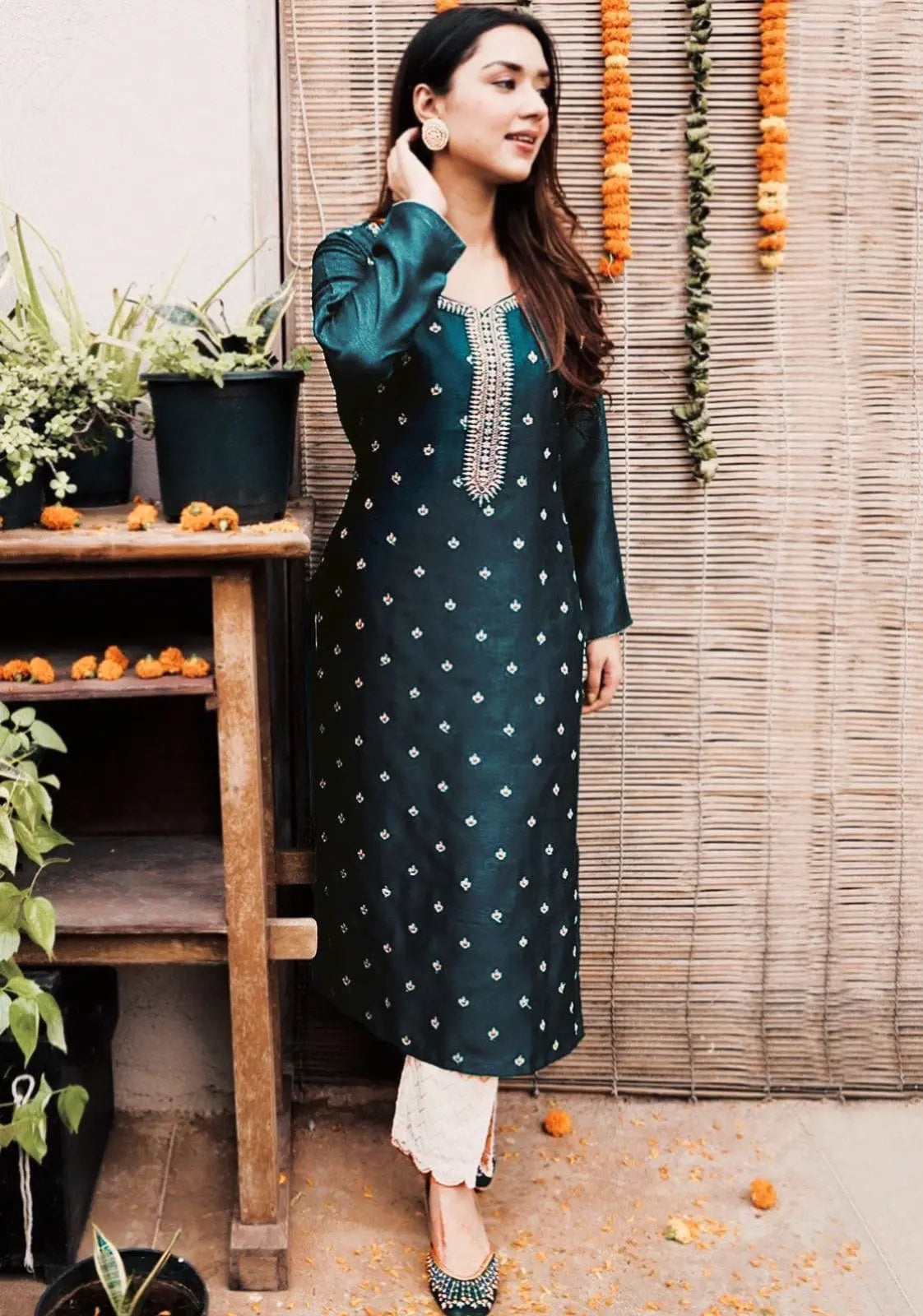 Reyon Embroided Kurti - Premium from Ethenika.com - Just INR 1090! Shop now at Ethenika.com