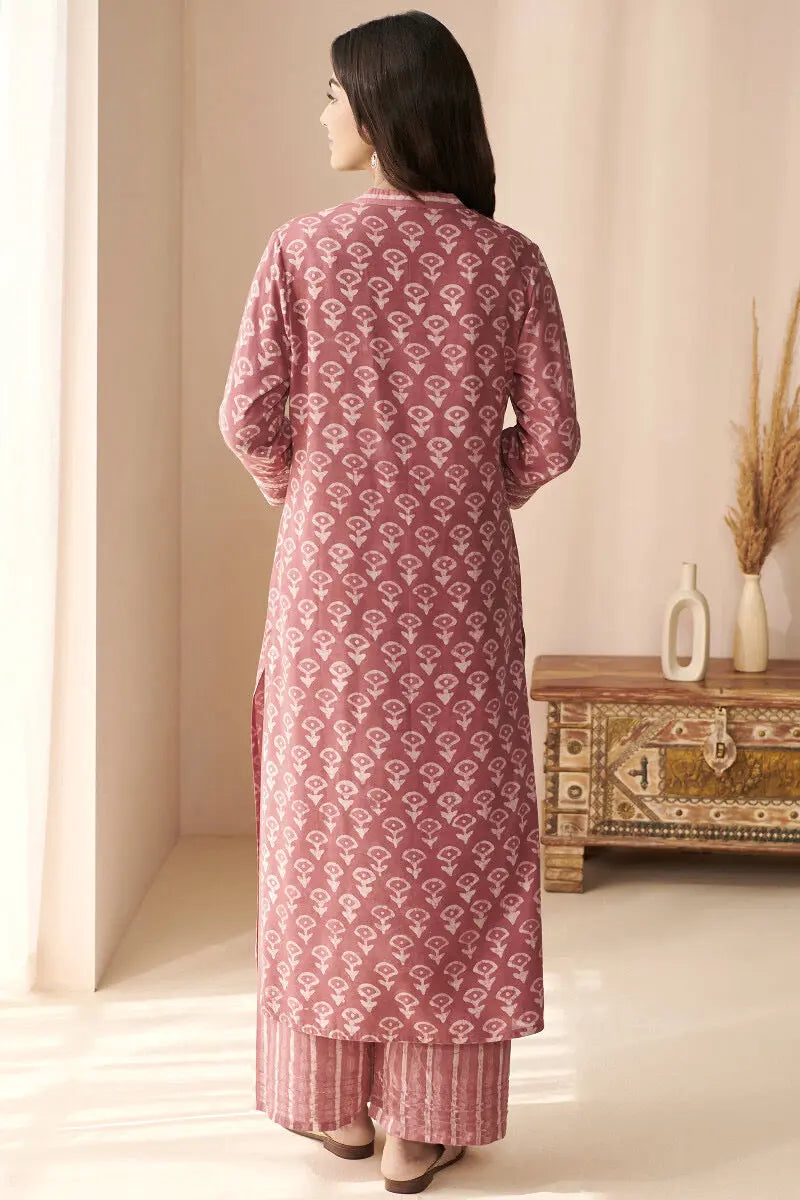 Moti Work Block Print work Kurti Pant Dupatta Set for Summer - Premium from Ethenika.com - Just INR 2190! Shop now at Ethenika.com