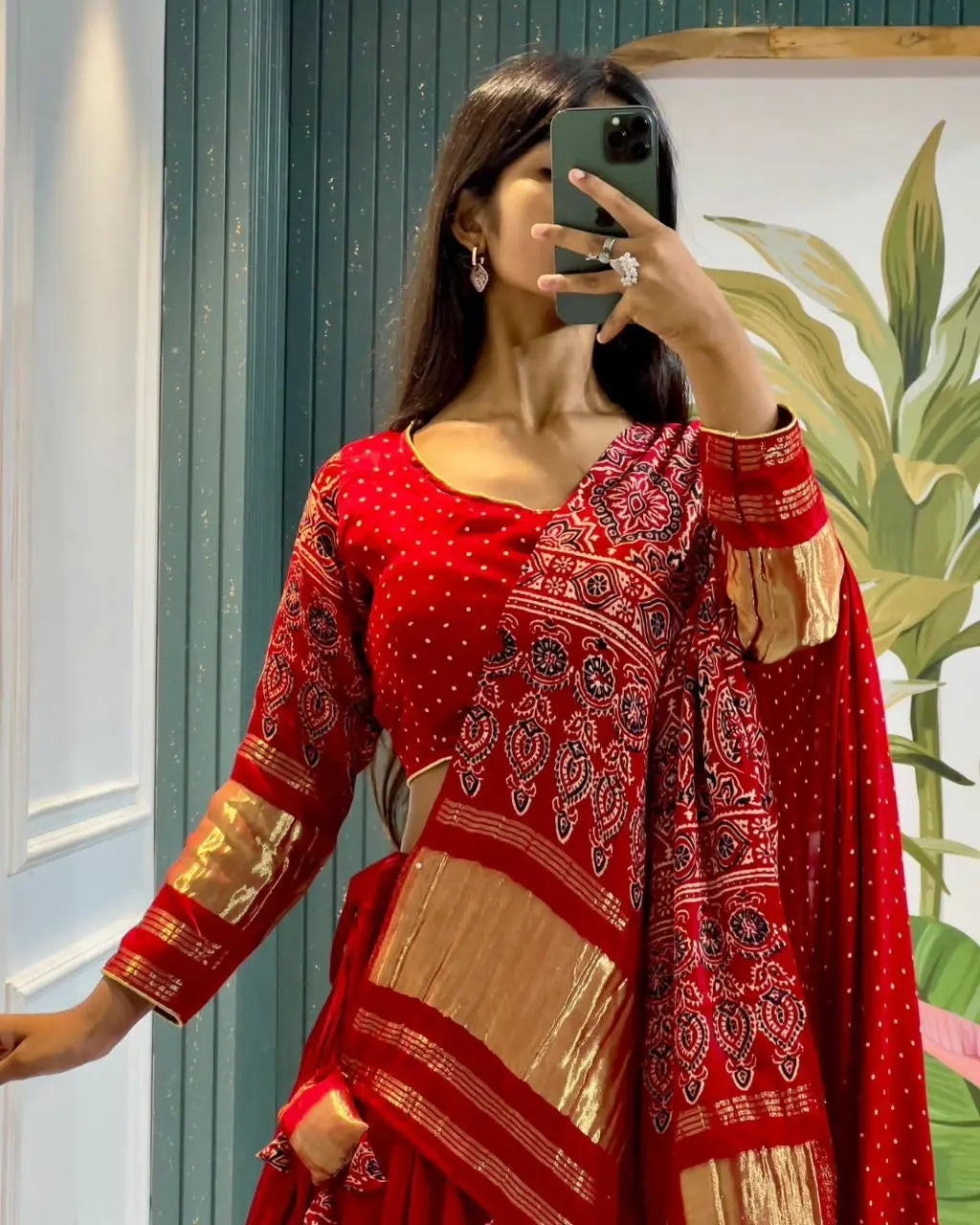 Modal Authentic Hand Blocked Ajrakh work Navratri Special Chaniya Choli - Premium from Ethenika.com - Just INR 6990! Shop now at Ethenika.com