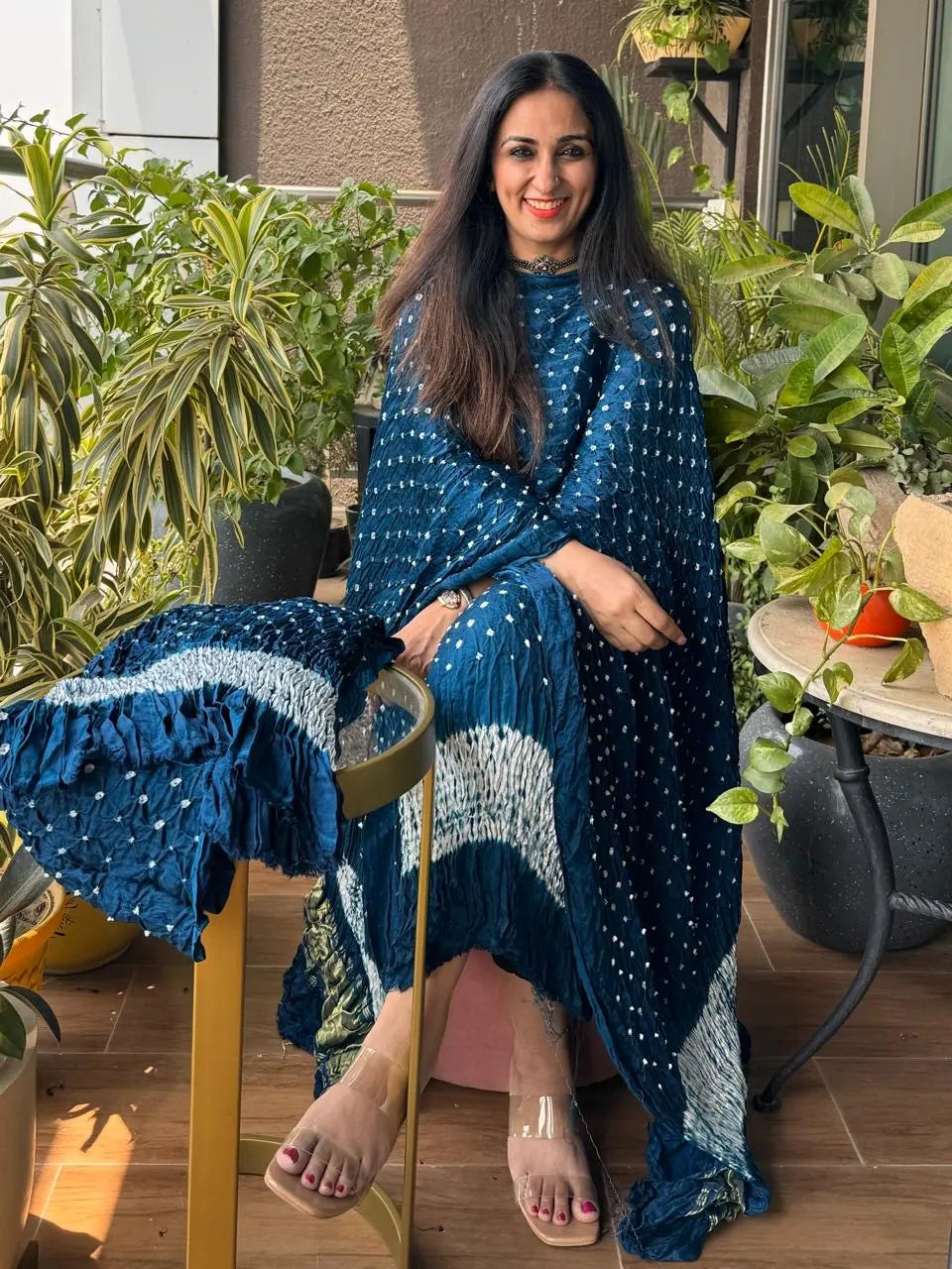 Pure Modal Silk Tye n Dye Authentic Bandhani Dress Material (Unstitched) - Premium from Ethenika.com - Just INR 5990! Shop now at Ethenika.com