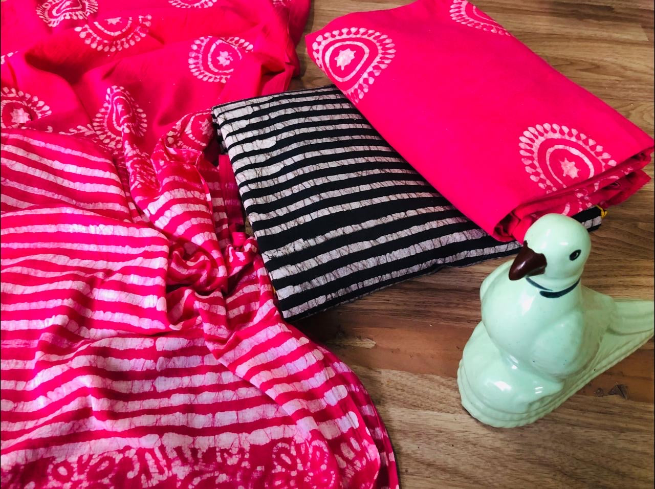 Soft Cotton Hand Blocked Wax Batik Dress Material (Unstitched) - Premium from Ethenika.com - Just INR 1290! Shop now at Ethenika.com