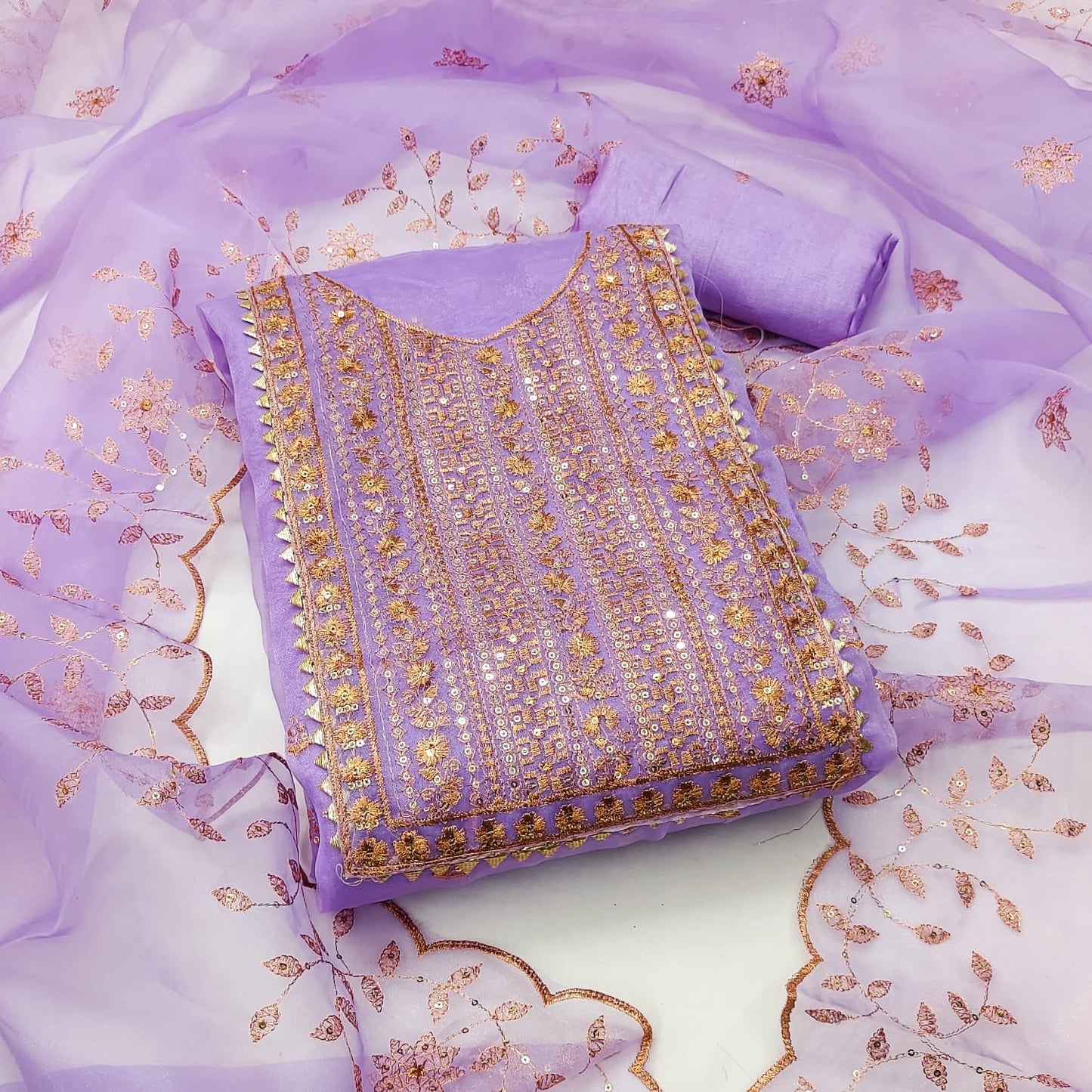 Organza Silk with Multi work Womens Dress Material ( Unstitched) - Premium from Ethenika.com - Just INR 1590! Shop now at Ethenika.com