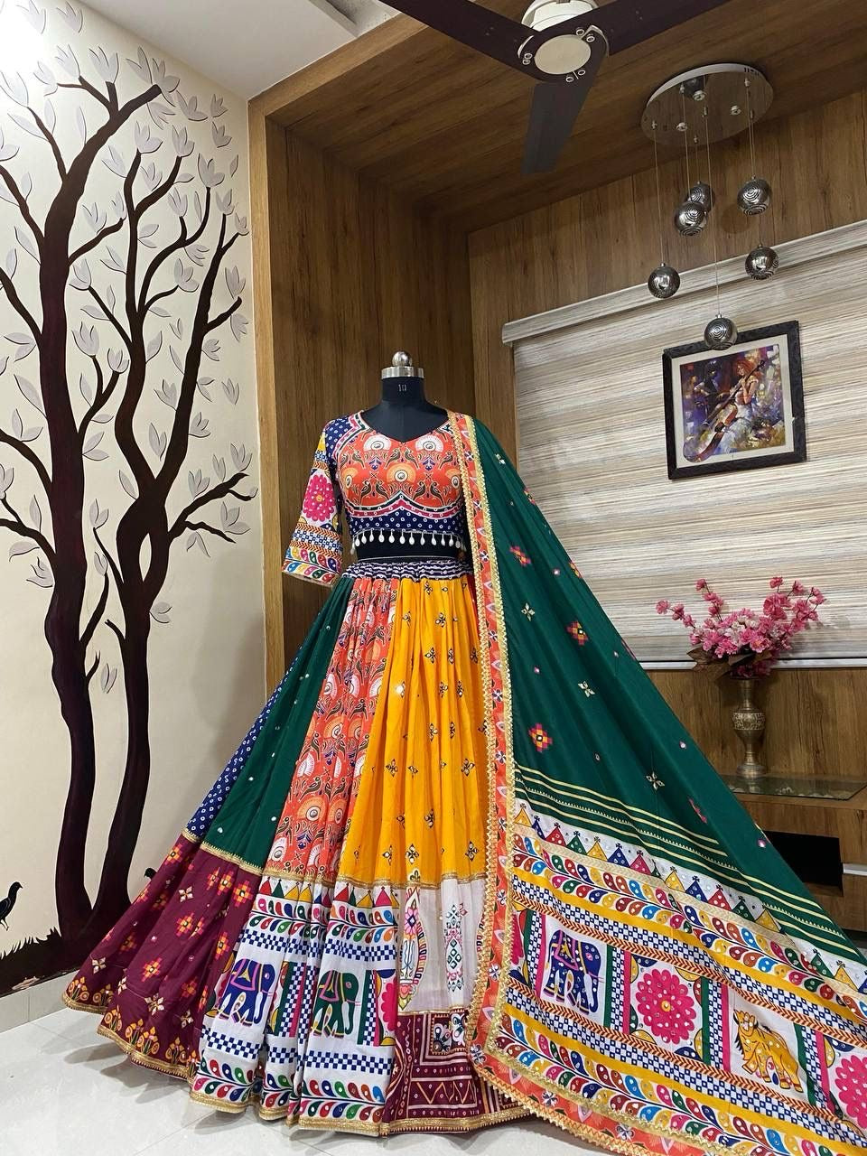 Kutchi Digital Print Work Navratri Special Ready to Wear Chaniya Choli - Premium from Ethenika.com - Just INR 3590! Shop now at Ethenika.com