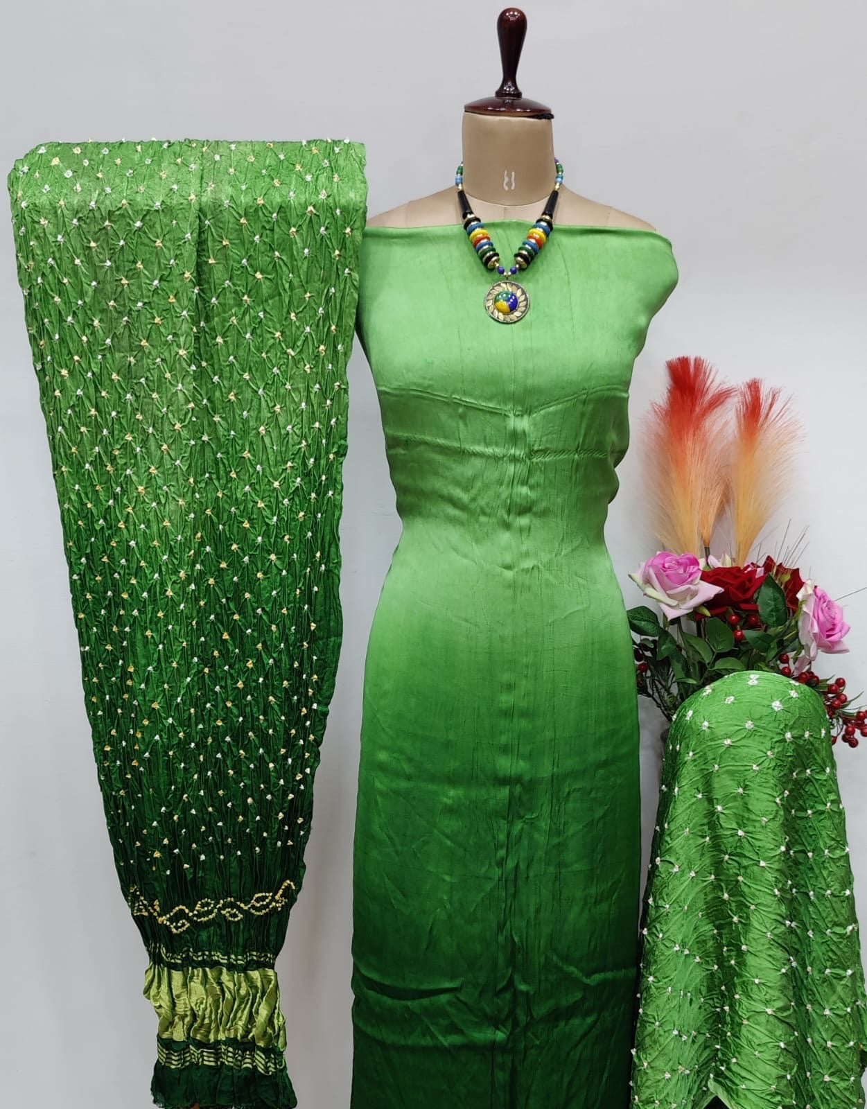 Modal Silk Heavy Kutch Bandhani Dress Material - Premium  from Ethenika.com - Just INR 4990! Shop now at Ethenika.com