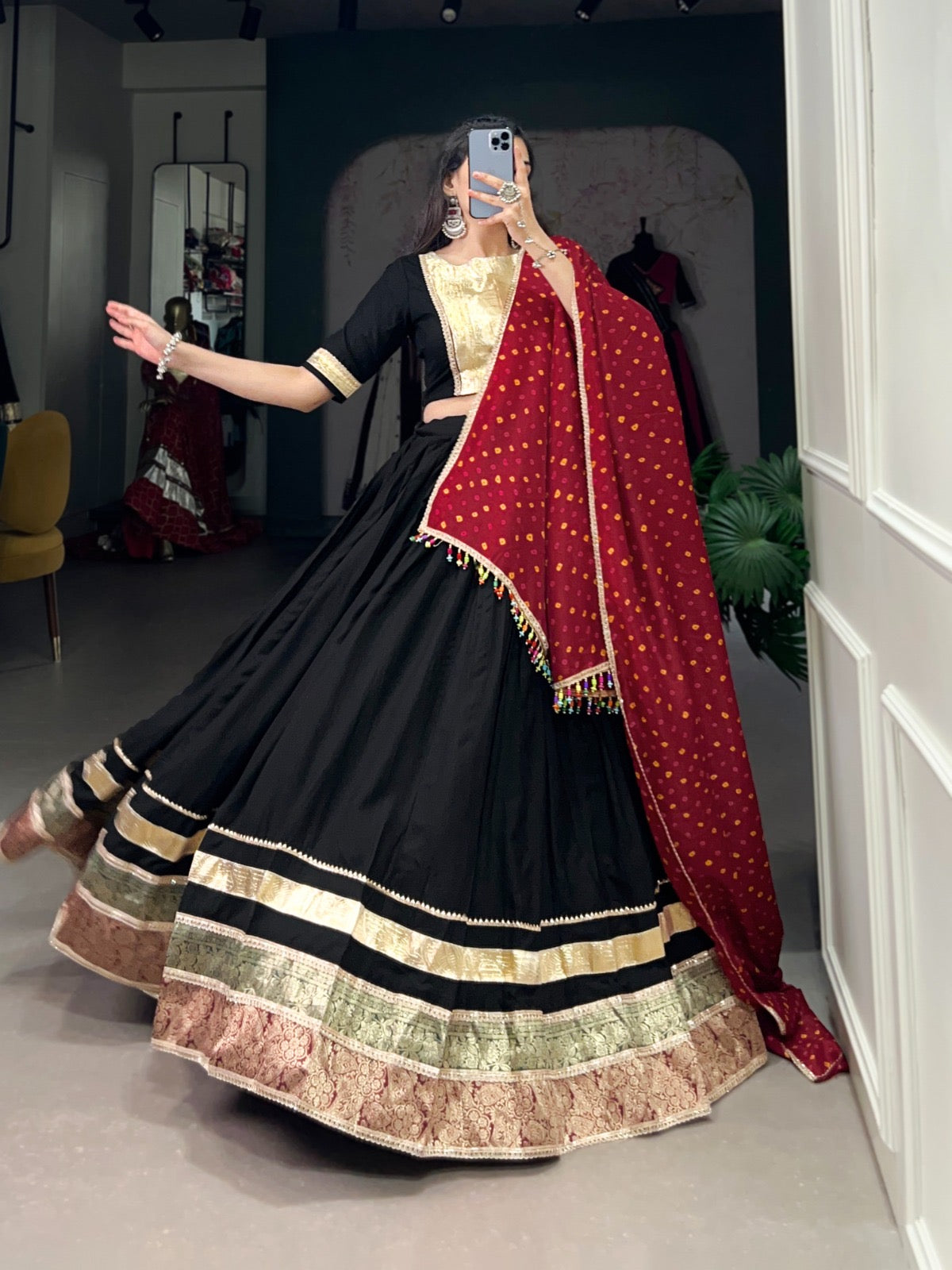 Rayon Jeckard Emboss work Navratri Special Chaniya Choli - Premium from Ethenika.com - Just INR 4990! Shop now at Ethenika.com