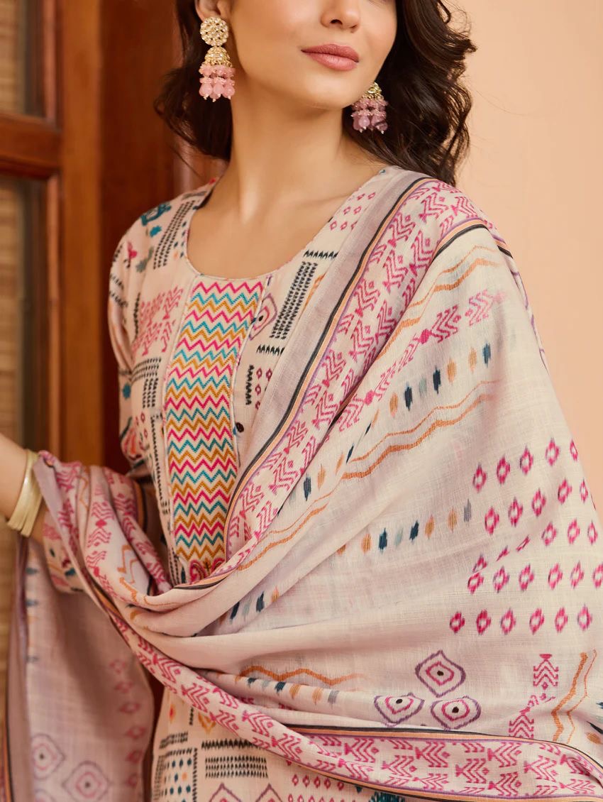 Cotton Summer Special Digital Printed Kurti Pant Dupatta Set - Premium from Ethenika.com - Just INR 1890! Shop now at Ethenika.com