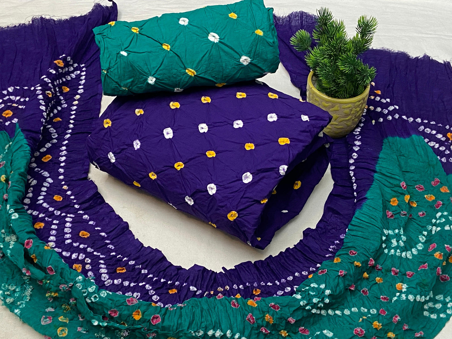 Cotton Bandhani Dress Material - Premium from Ethenika.com - Just INR 1590! Shop now at Ethenika.com