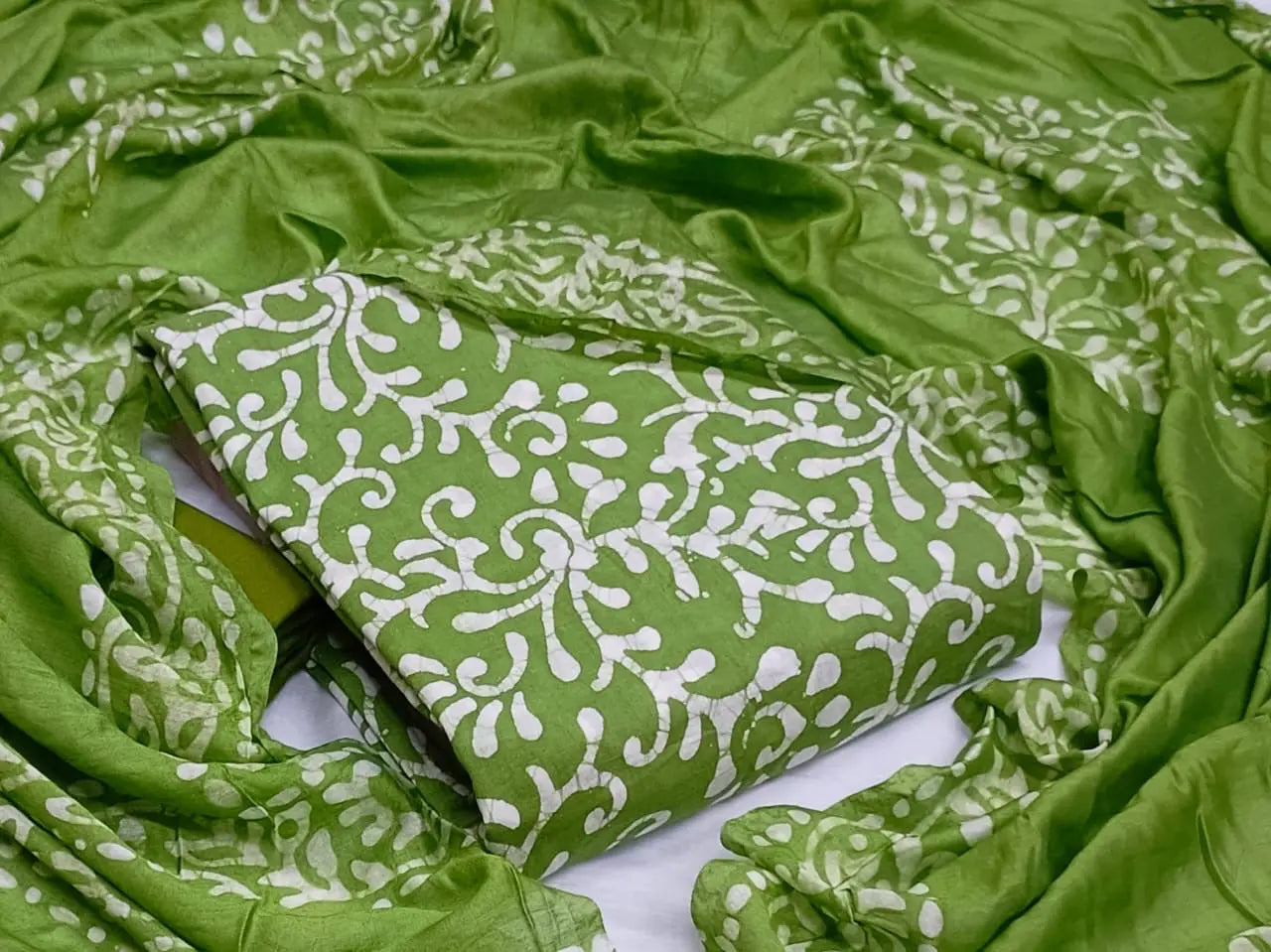 Cotton Hand Blocked Wax Batik Dress Material (Unstitched) - Premium from Ethenika.com - Just INR 1290! Shop now at Ethenika.com