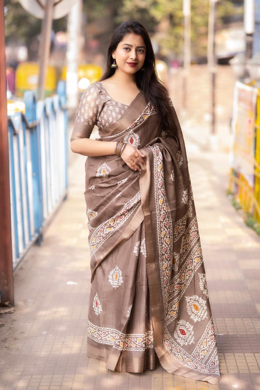 Soft Silk Batik Print Saree - Premium from Ethenika.com - Just INR 1590! Shop now at Ethenika.com