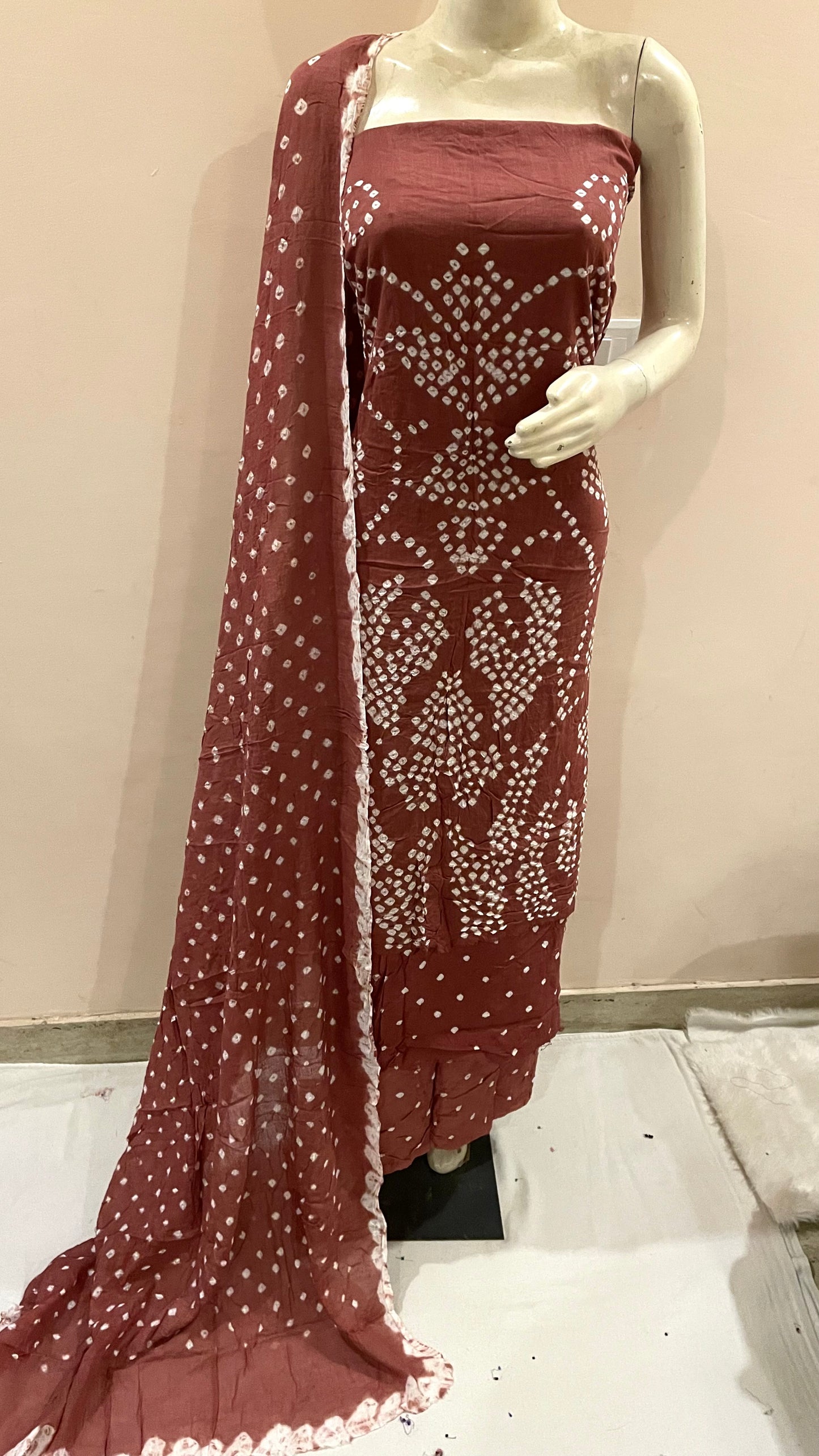Cotton Satin Original Kutch Bandhani Dress Material - Premium from Ethenika.com - Just INR 1690! Shop now at Ethenika.com