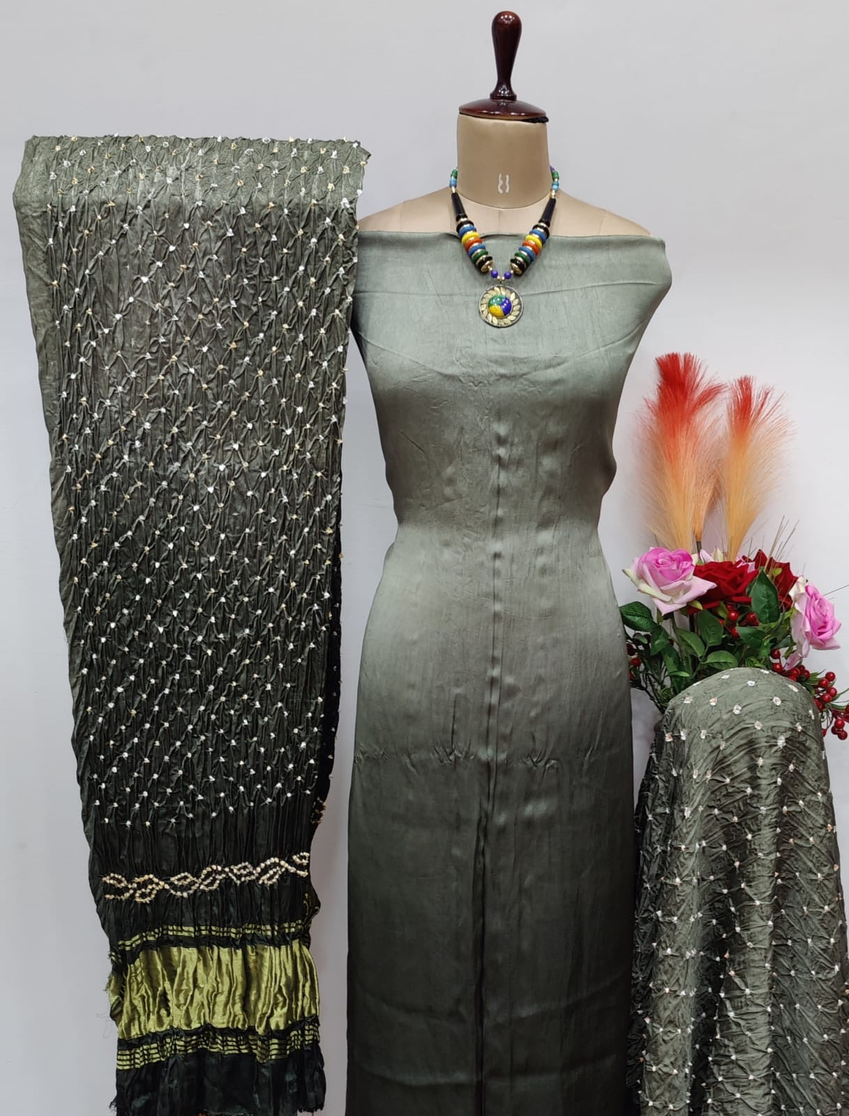 Modal Silk Heavy Kutch Bandhani Dress Material - Premium  from Ethenika.com - Just INR 4990! Shop now at Ethenika.com