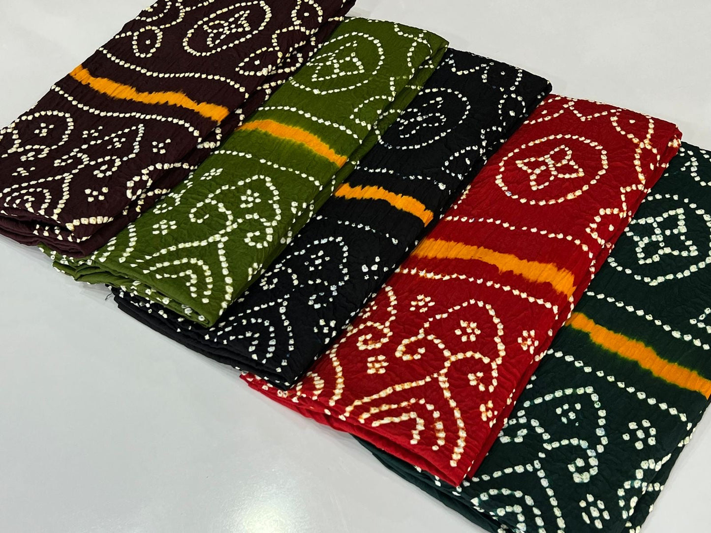 Cotton Contrast Hand Crafted Bandhani Dress Material - Premium from Ethenika.com - Just INR 1690! Shop now at Ethenika.com