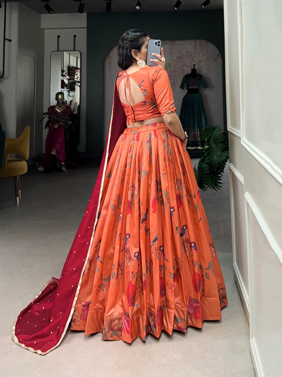 Tussar Silk Digital Printed Lehenga Choli Set - Premium from Ethenika.com - Just INR 4590! Shop now at Ethenika.com