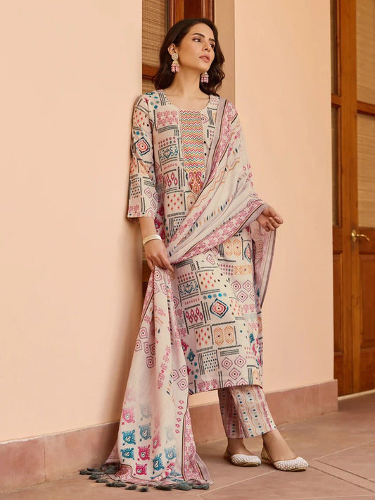 Cotton Summer Special Digital Printed Kurti Pant Dupatta Set - Premium  from Ethenika.com  - Just INR 1890! Shop now at Ethenika.com