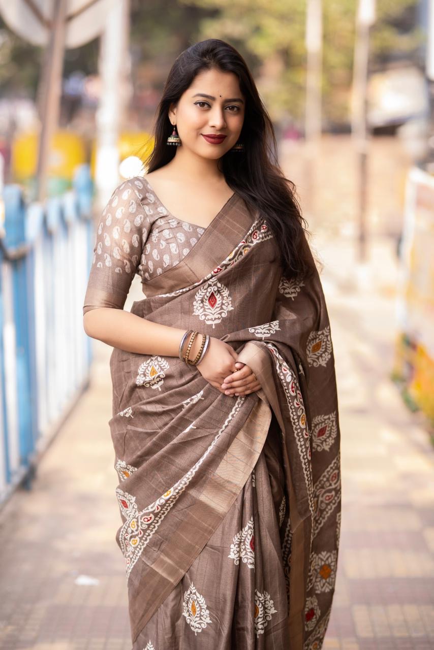 Soft Silk Batik Print Saree - Premium from Ethenika.com - Just INR 1590! Shop now at Ethenika.com