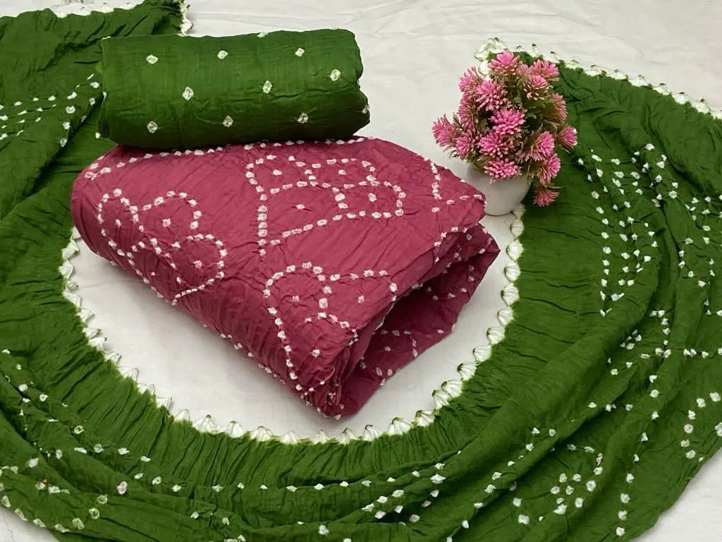 Soft Cotton Hand Crafted Kutch Bandhani Dress Material (Unstitched) - Premium from Ethenika.com - Just INR 1590! Shop now at Ethenika.com