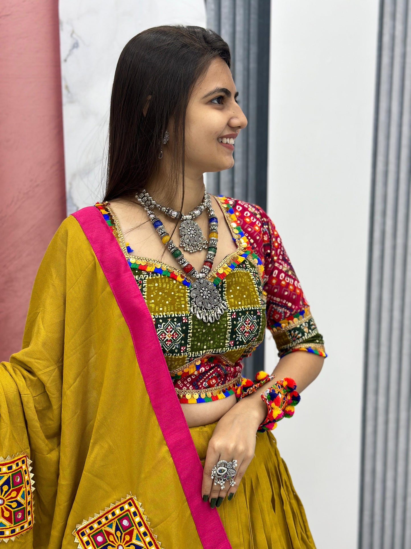 Pure Cotton Foil Print Lace work Navratri Special Chaniya Choli - Premium from Ethenika.com - Just INR 4990! Shop now at Ethenika.com
