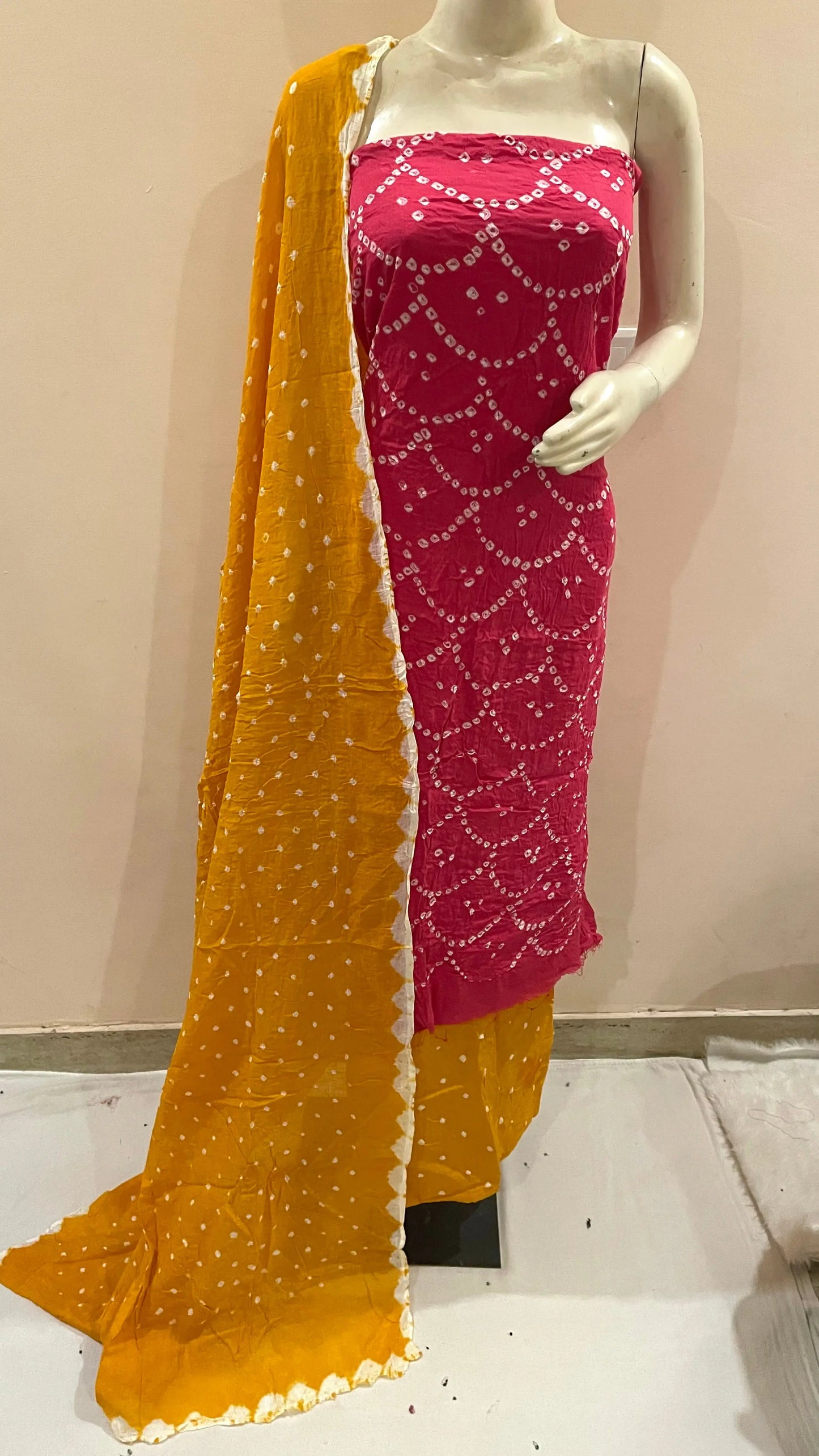 Cotton Satin Kutch Bandhani Dress Material Ethenika.com