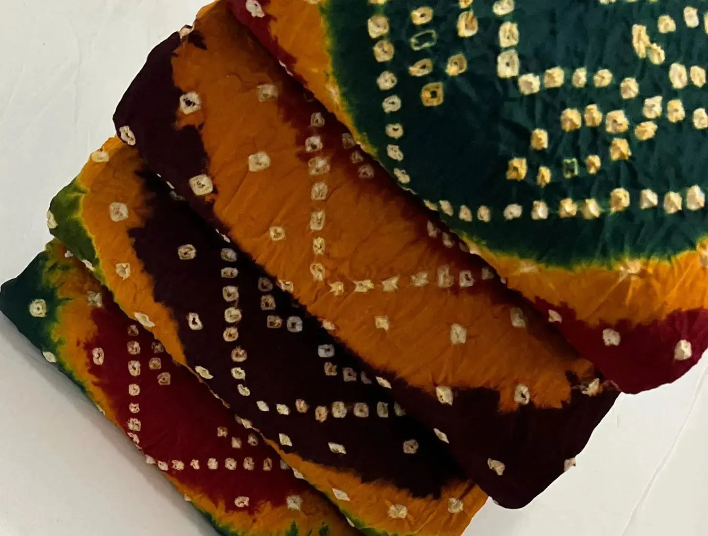 Cotton Satin Multicolour Bandhej Work Bandhani Dress Material (Unstitched) Ethenika.com