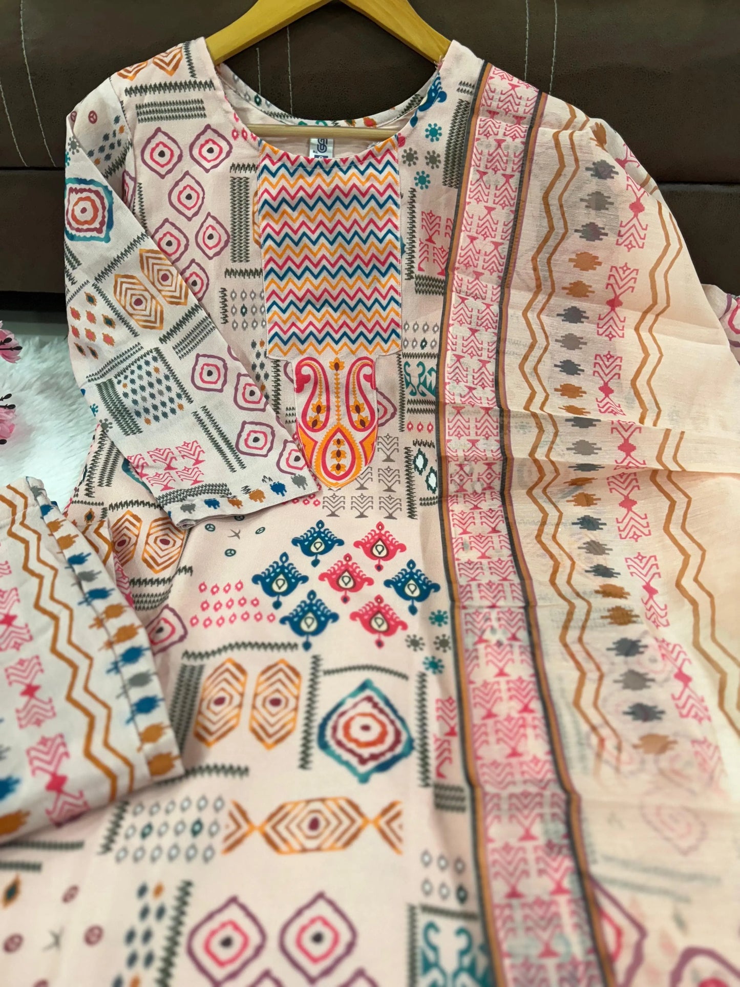 Cotton Summer Special Digital Printed Kurti Pant Dupatta Set - Premium from Ethenika.com - Just INR 1890! Shop now at Ethenika.com