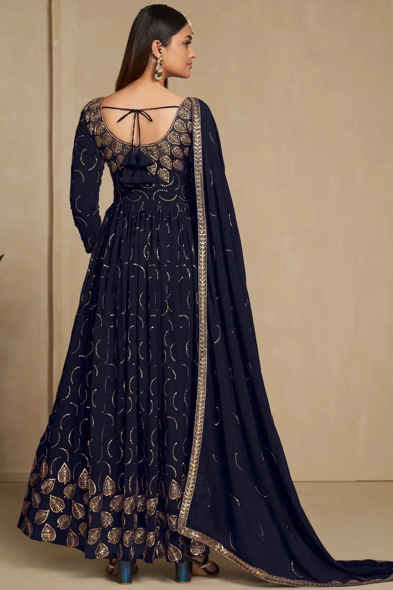 Faux Georgette Sequence Zari Embroidery Work Flair Kurti Dupatta set - Premium from Ethenika.com - Just INR 4990! Shop now at Ethenika.com
