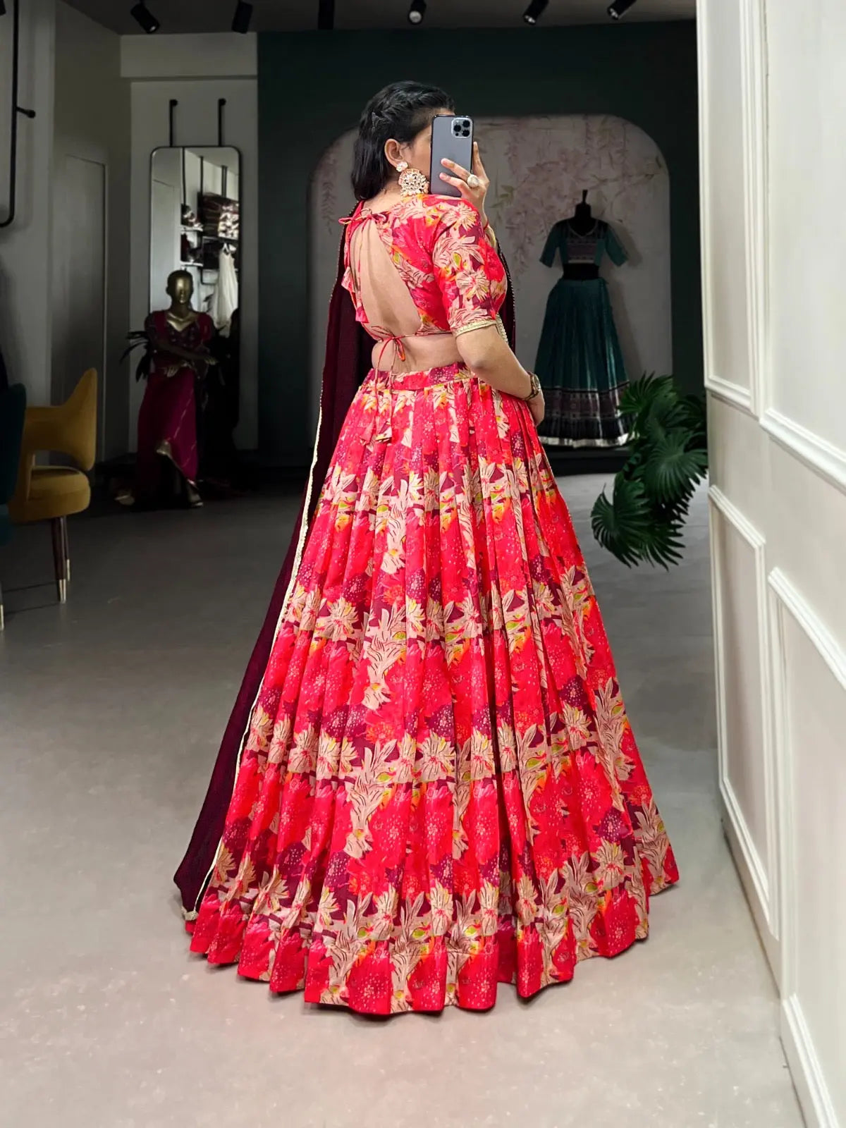 Tussar Silk Digital Printed Lehenga Choli - Premium from Ethenika.com - Just INR 4590! Shop now at Ethenika.com