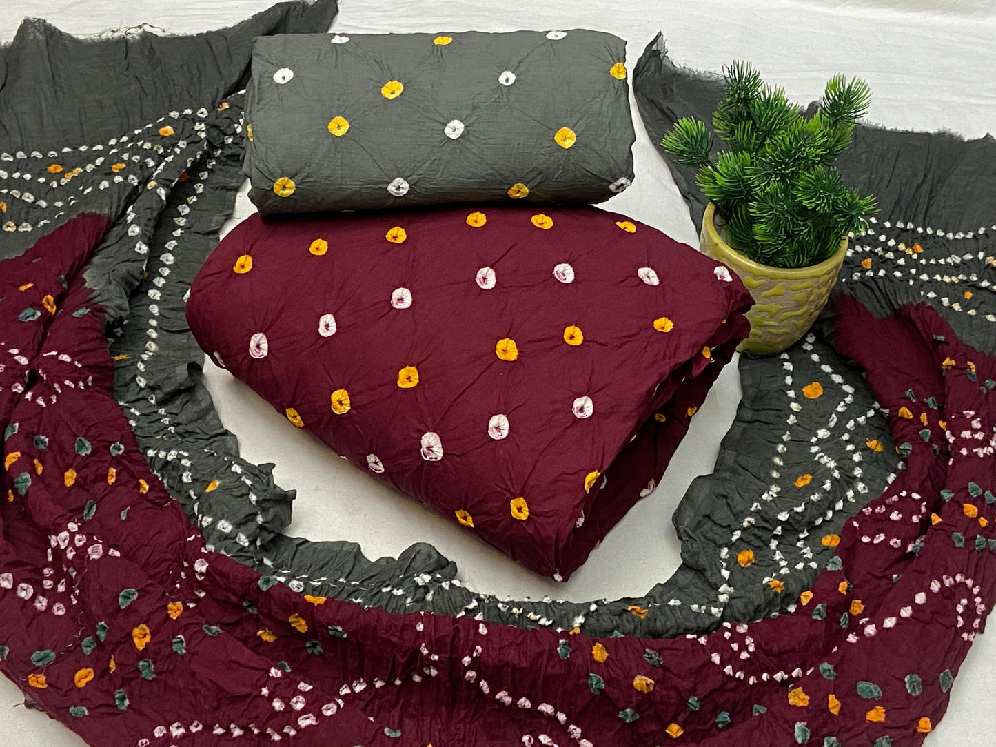 Cotton Bandhani Dress Material - Premium from Ethenika.com - Just INR 1590! Shop now at Ethenika.com