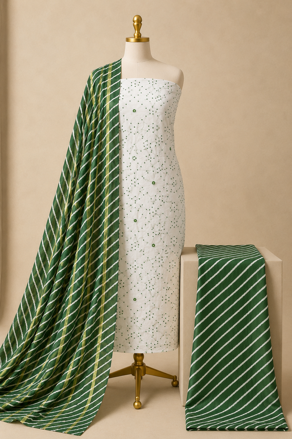 Ethenika pure cotton leheriya unstitched salwar suit dress material