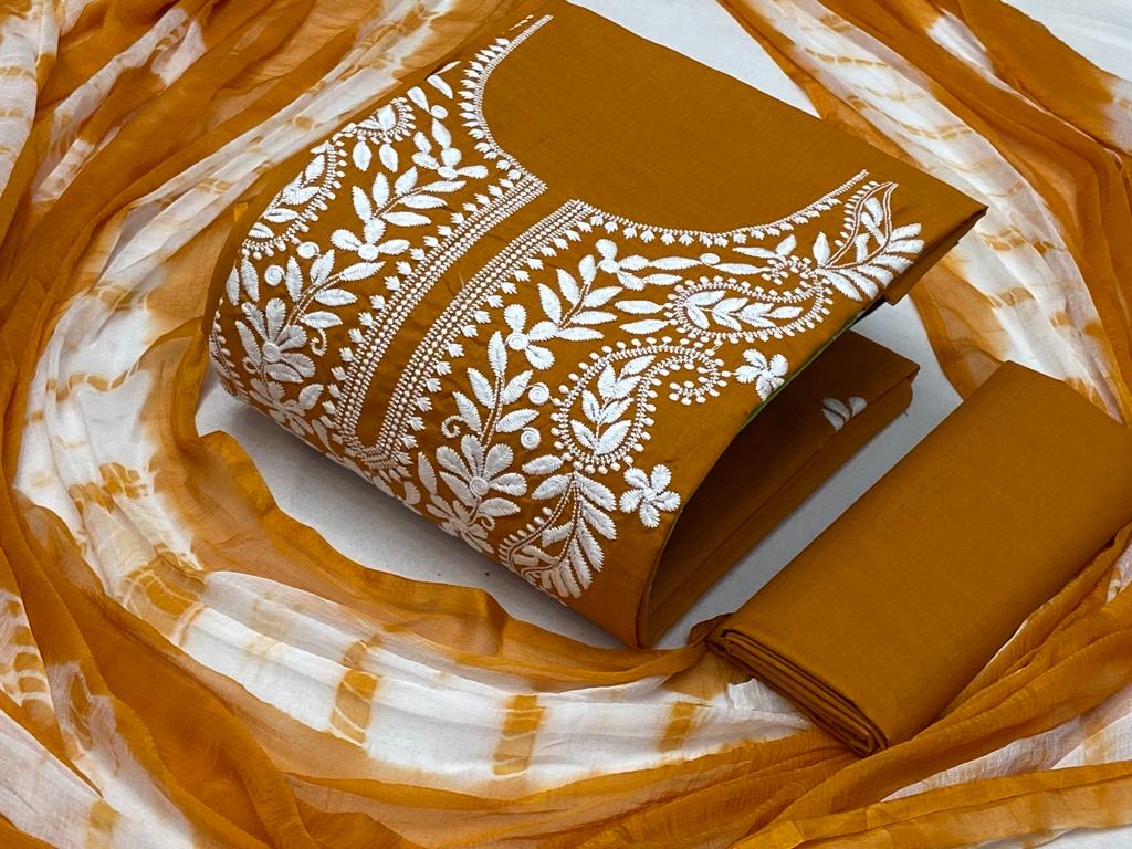 Thread Embroidery Lukhnavi work Dress Material - Premium from Ethenika.com - Just INR 1490! Shop now at Ethenika.com
