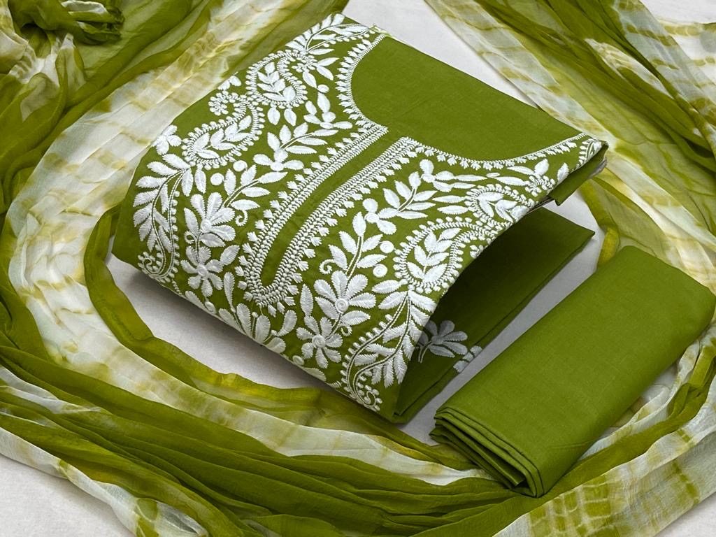Thread Embroidery Lukhnavi work Dress Material - Premium from Ethenika.com - Just INR 1490! Shop now at Ethenika.com