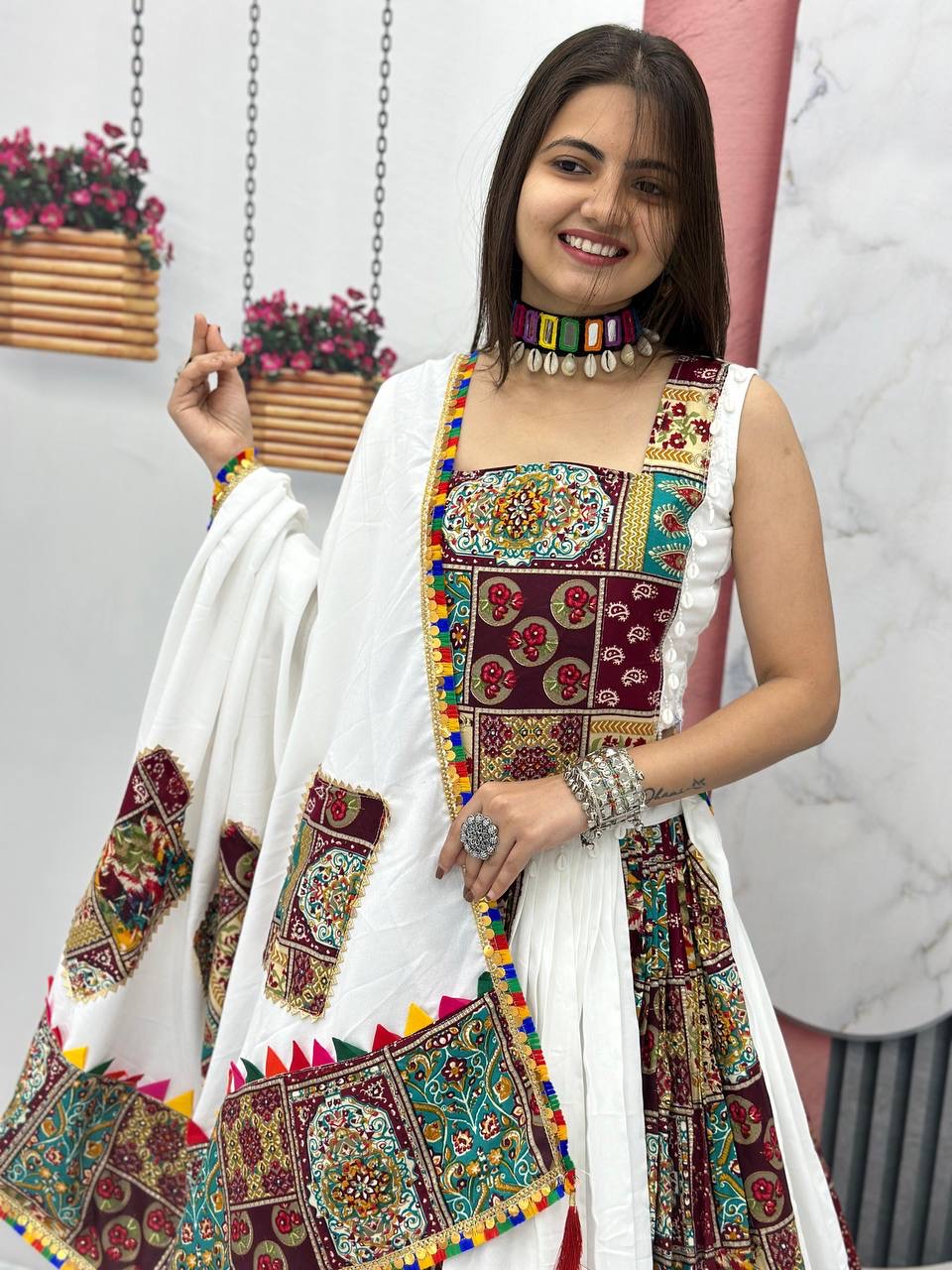 Pure Cotton White Concept Navratri Special Chaniya Choli - Premium from Ethenika.com - Just INR 4990! Shop now at Ethenika.com