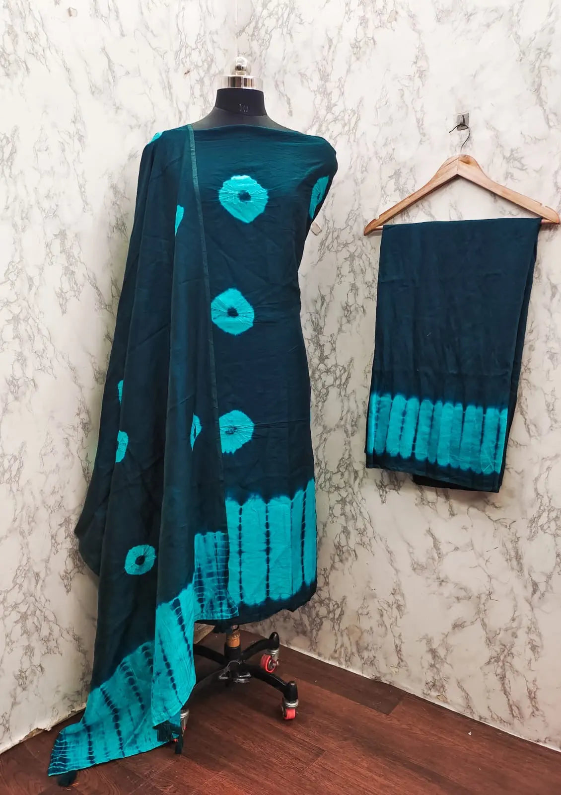 Cotton Shibori Bandhani Work Bandhani Dress Material (Unstitched) - Premium from Ethenika.com - Just INR 1390! Shop now at Ethenika.com