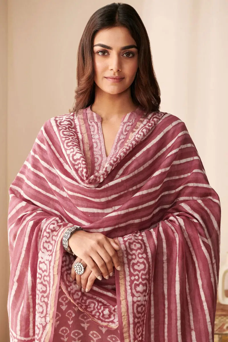Moti Work Block Print work Kurti Pant Dupatta Set for Summer - Premium from Ethenika.com - Just INR 2190! Shop now at Ethenika.com
