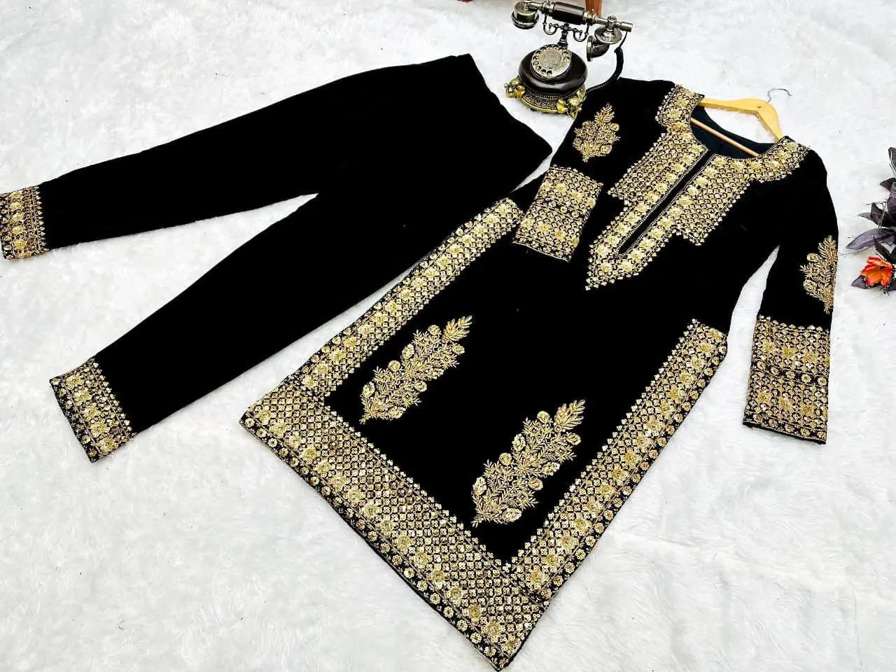 Georgette Heavy Sequence Work Pakistani Kurti Pant Set ( Stitched) - Premium from Ethenika.com - Just INR 3490! Shop now at Ethenika.com