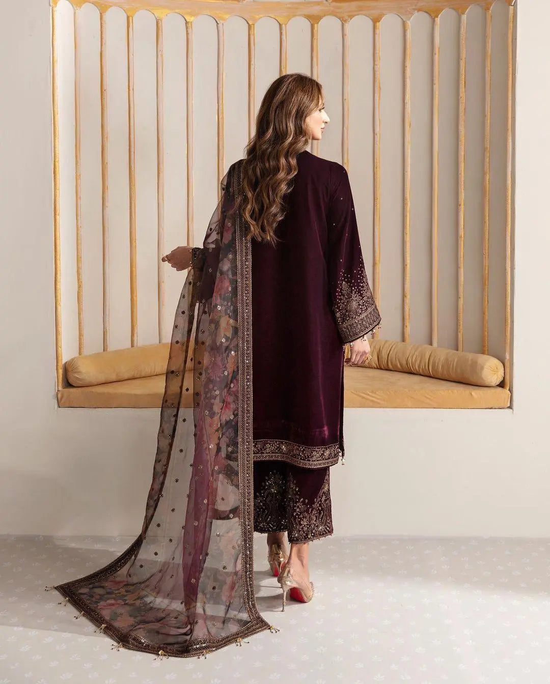 Viscose Sequence work Party Wear Velvet Suit - Premium from Ethenika.com - Just INR 3290! Shop now at Ethenika.com