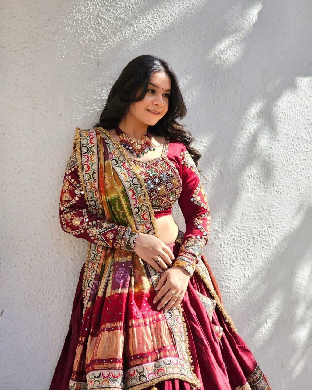 Designer Digital Print Mirror work Navratri Chaniya Choli - Premium from Ethenika.com - Just INR 3590! Shop now at Ethenika.com