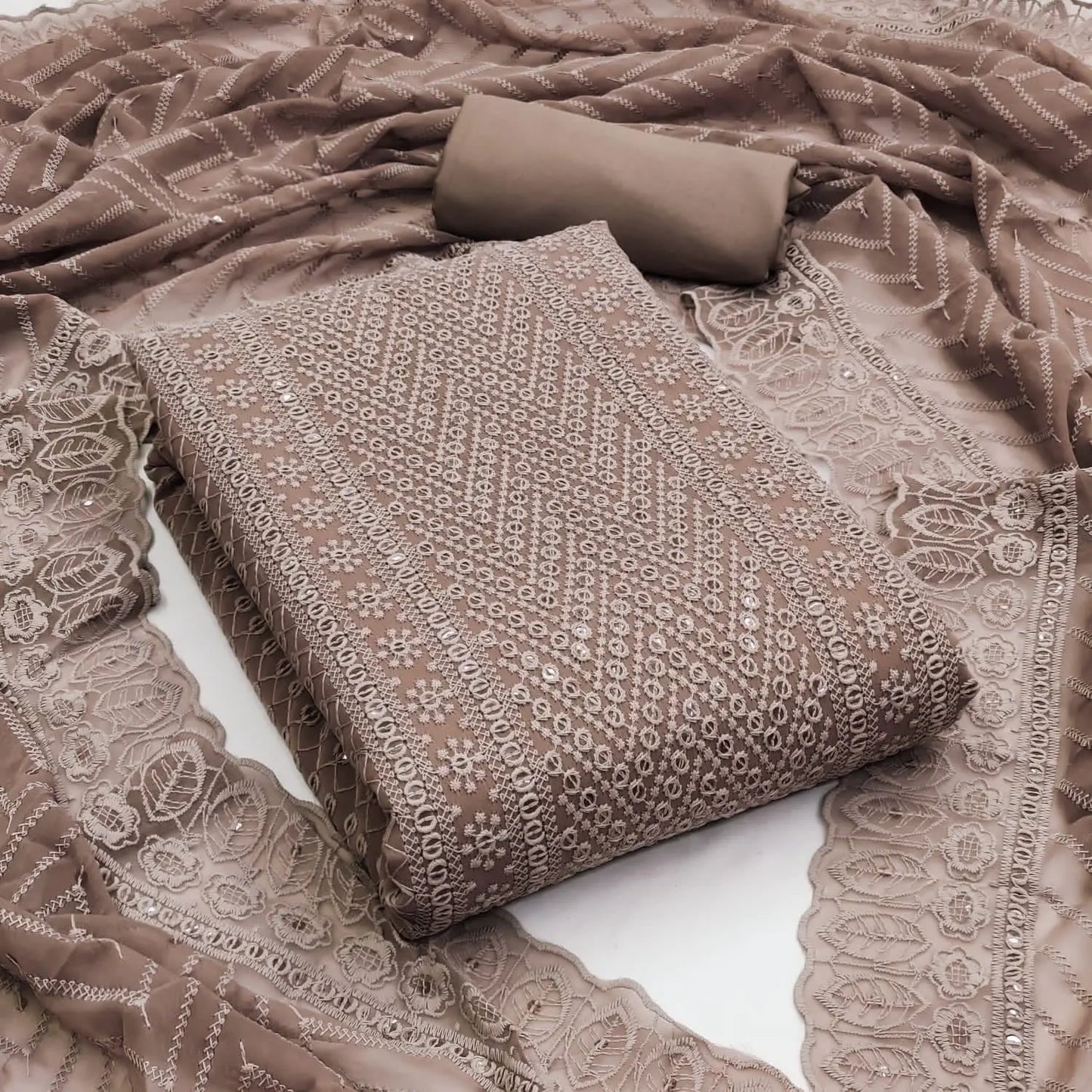 Georgette Chikankari Work Womens Dress Material (Unstitched) - Premium from Ethenika.com - Just INR 1490! Shop now at Ethenika.com