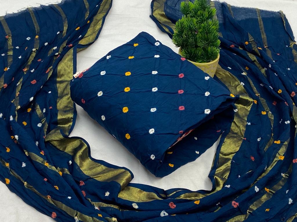 Cotton Satin Self Color Bandhani Material - Premium from Ethenika.com - Just INR 1390! Shop now at Ethenika.com