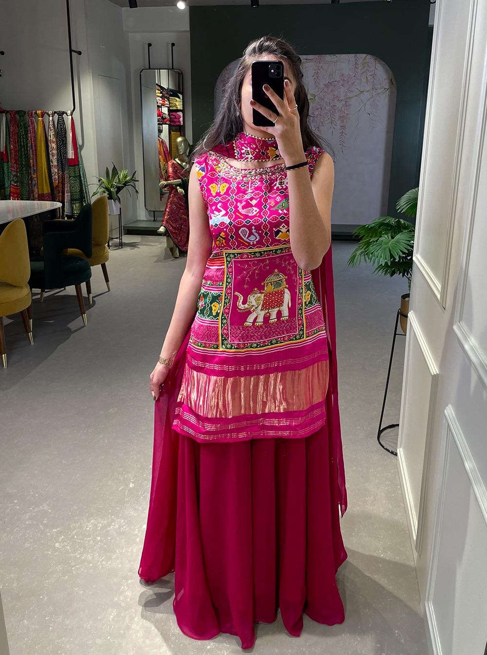 Modal Ghazi Silk Digital Print Kurti Palazzo Dupatta Set (Ready to Wear) - Premium from Ethenika.com - Just INR 4990! Shop now at Ethenika.com