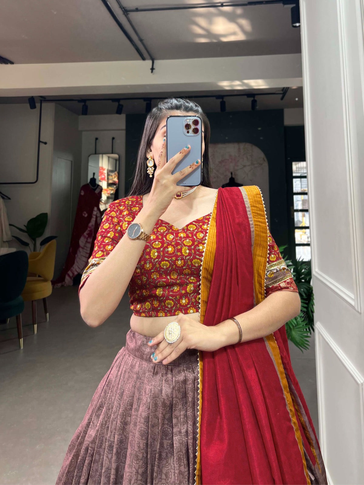 Tussar Silk Kashmiri Print Chaniya Choli - Premium from Ethenika.com - Just INR 4990! Shop now at Ethenika.com