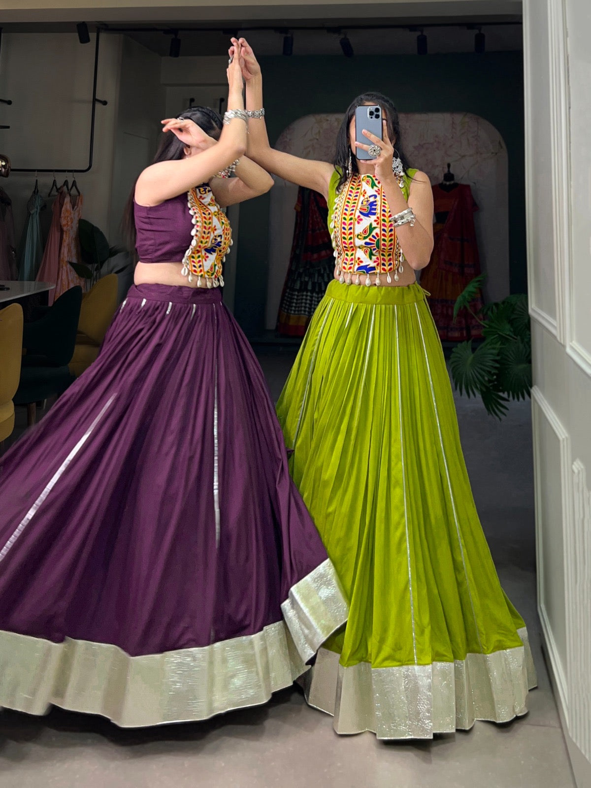 Reyon Gamthi work Navratri Special Lehenga Blouse Set - Premium from Ethenika.com - Just INR 2690! Shop now at Ethenika.com