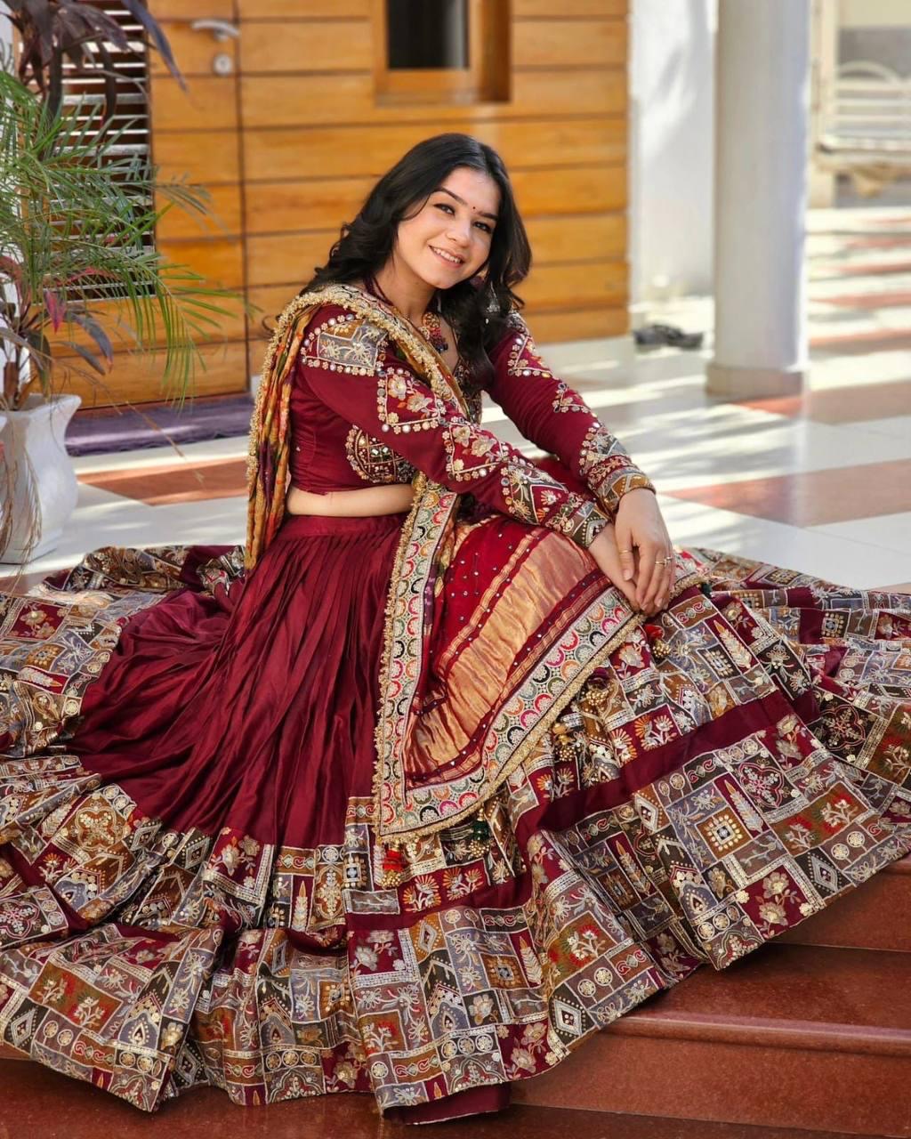 Designer Digital Print Mirror work Navratri Chaniya Choli - Premium from Ethenika.com - Just INR 3590! Shop now at Ethenika.com