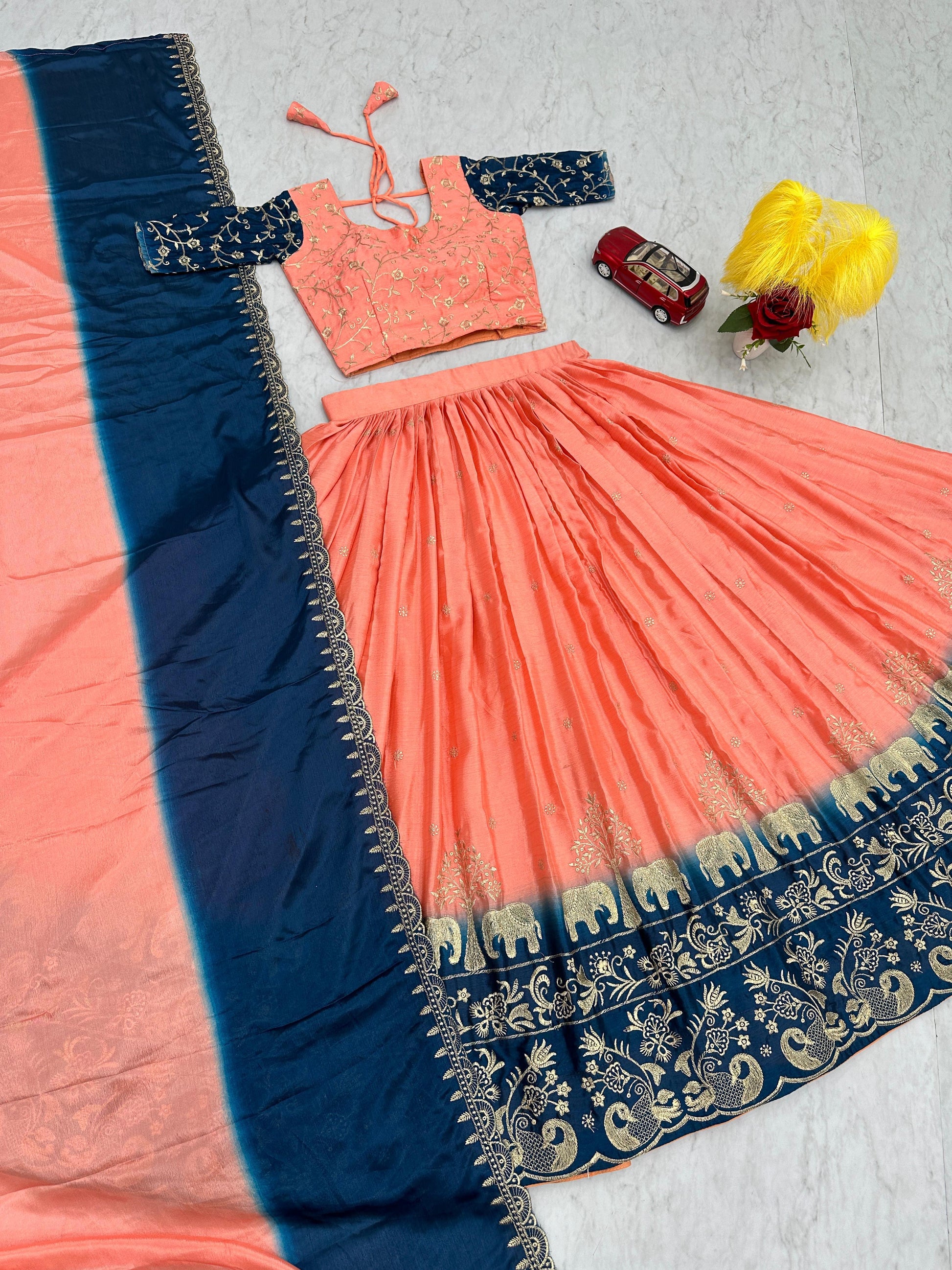 Chinon Silk Thread Embroidery work Lehenga Choli Set - Premium  from Ethenika.com  - Just INR 3990! Shop now at Ethenika.com