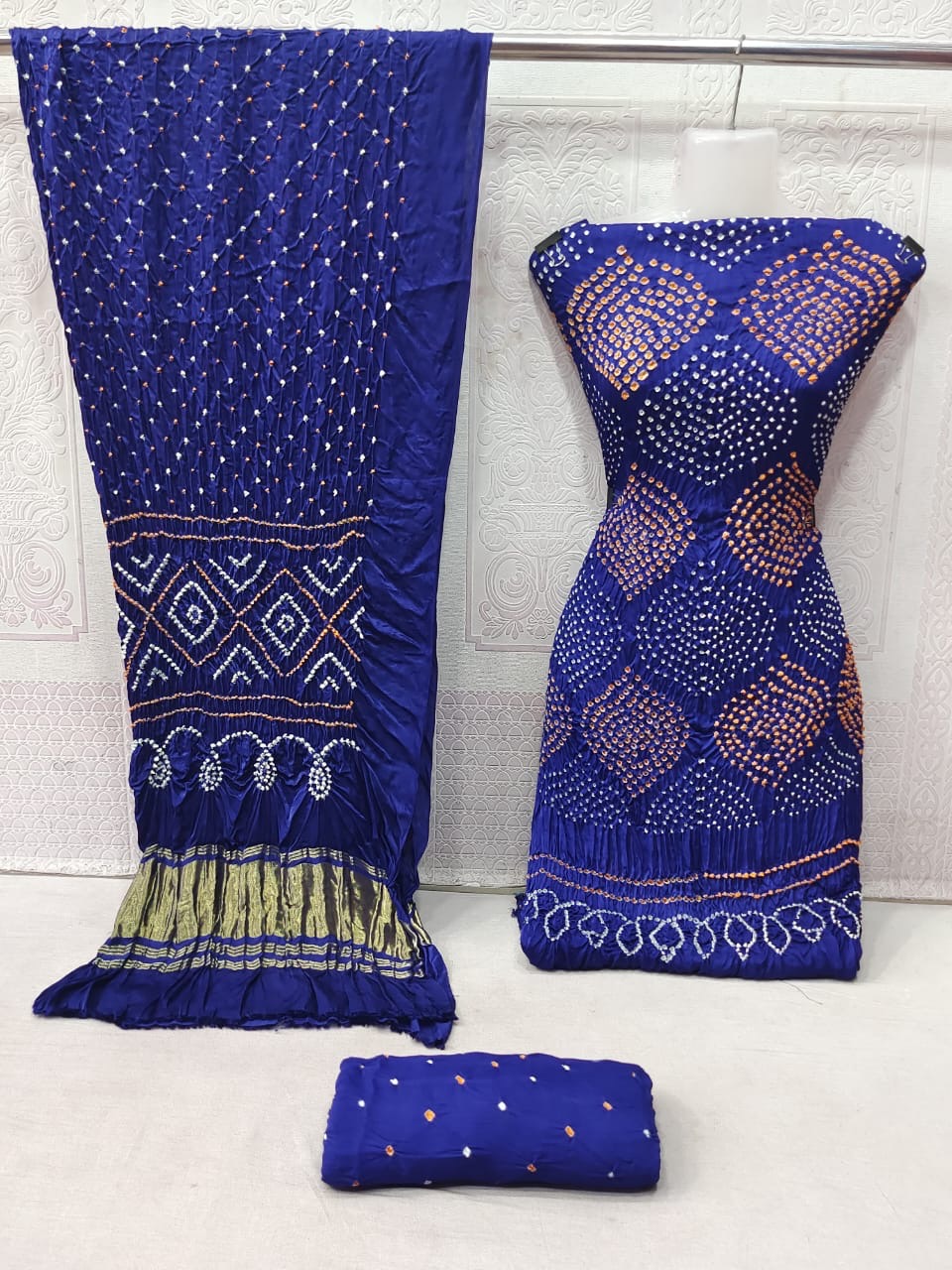 Ethenika Modal Ghazi Silk Original Kutch Hand Crafted Bandhani Dress Material - Premium from Ethenika.com - Just INR 6990! Shop now at Ethenika.com