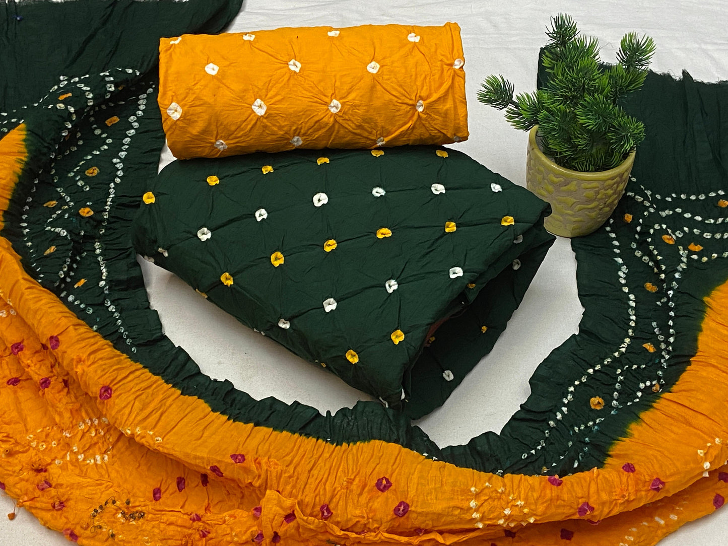 Cotton Bandhani Dress Material - Premium from Ethenika.com - Just INR 1590! Shop now at Ethenika.com