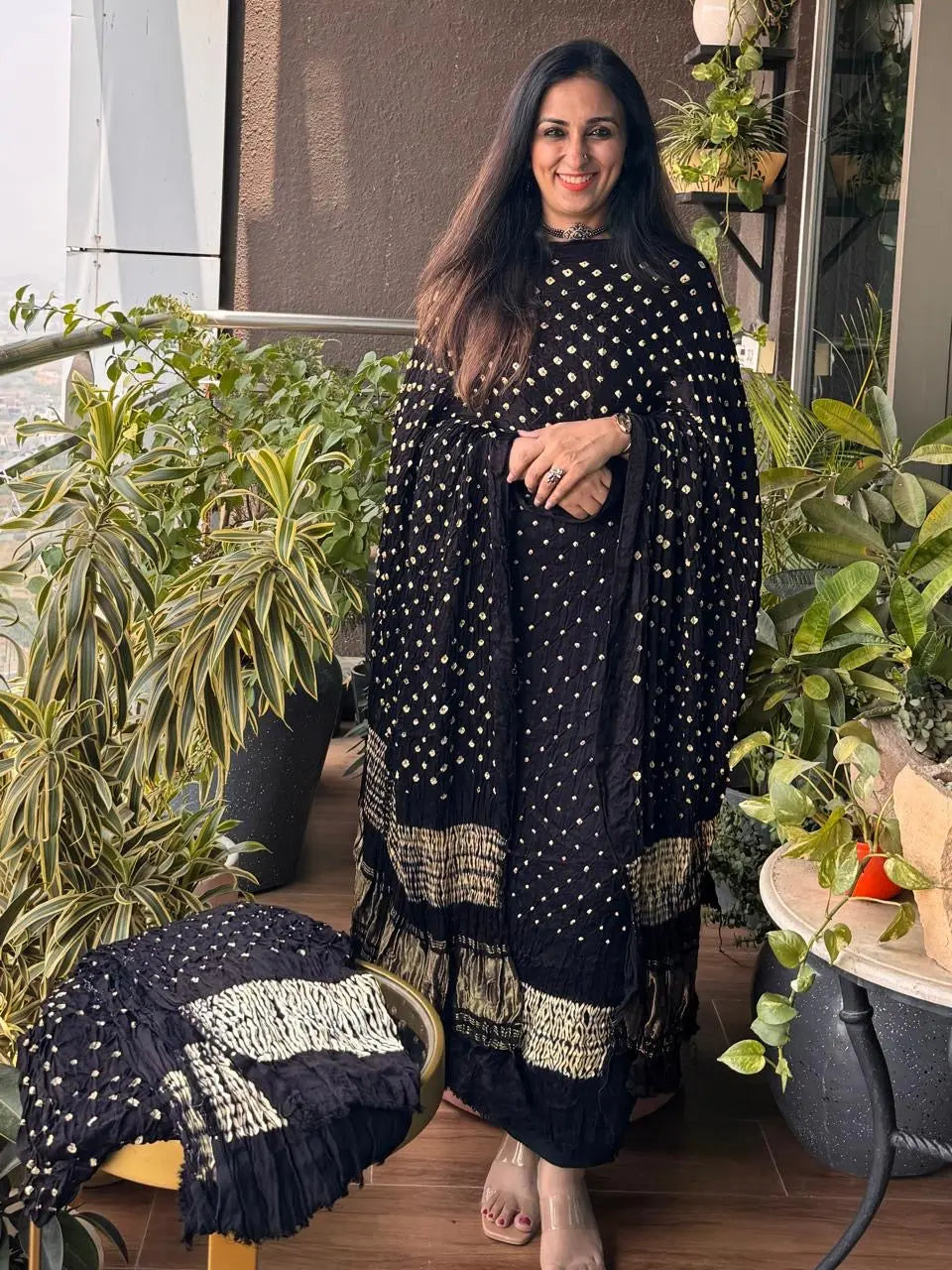 Pure Modal Silk Tye n Dye Authentic Bandhani Dress Material (Unstitched) - Premium from Ethenika.com - Just INR 5990! Shop now at Ethenika.com
