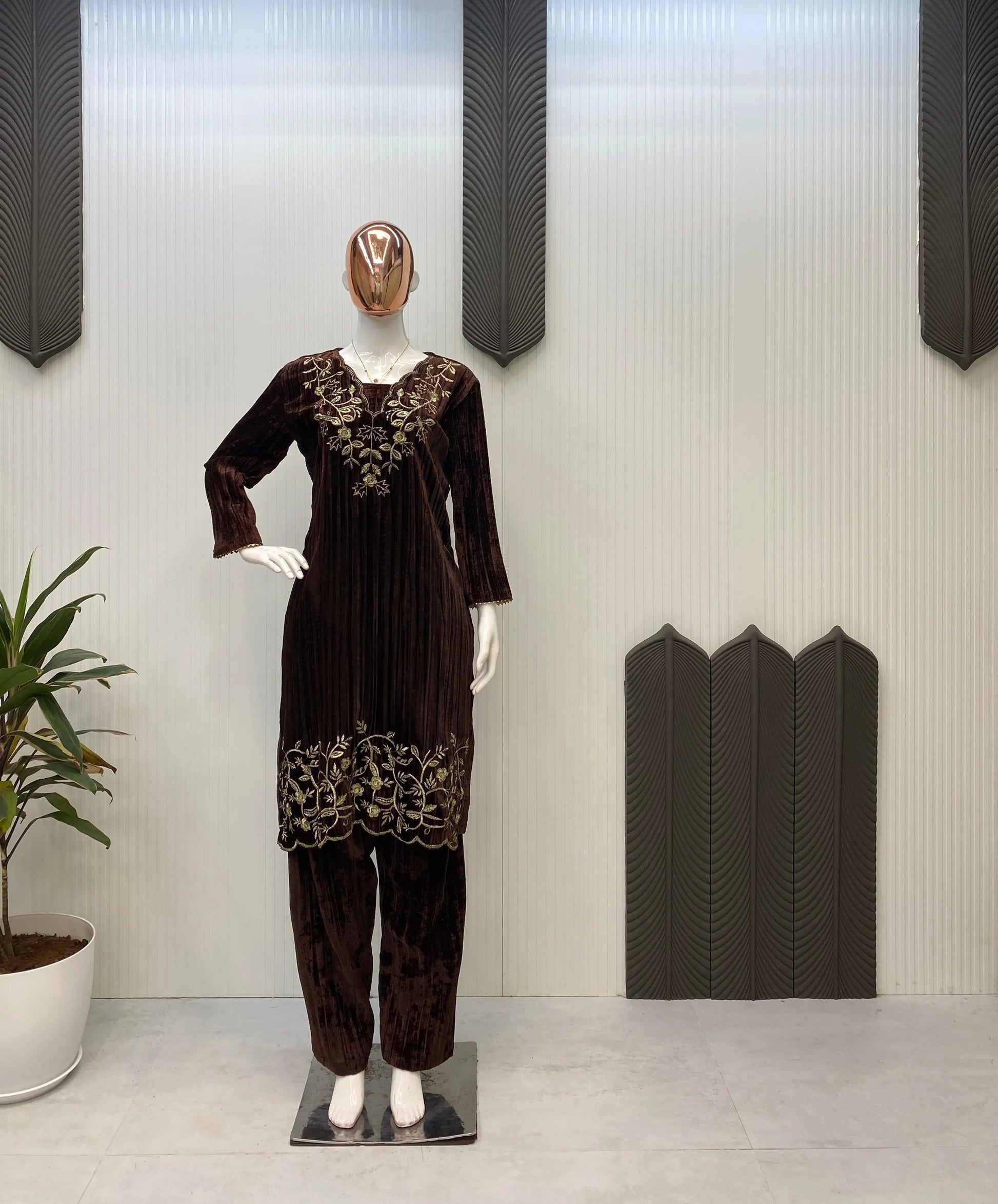 Ethenika Premium Embroidery work Winter Wear Velvet Suit - Premium  from Ethenika.com  - Just INR 2990! Shop now at Ethenika.com