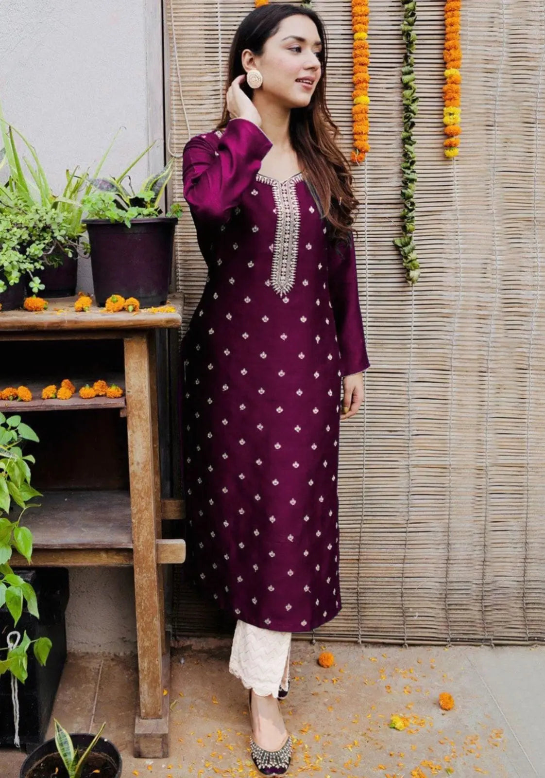 Reyon Embroided Kurti - Premium from Ethenika.com - Just INR 1090! Shop now at Ethenika.com