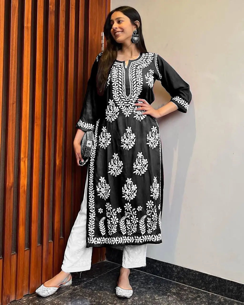 Chikankari Kurti Pant Set - Premium from Ethenika.com - Just INR 1490! Shop now at Ethenika.com