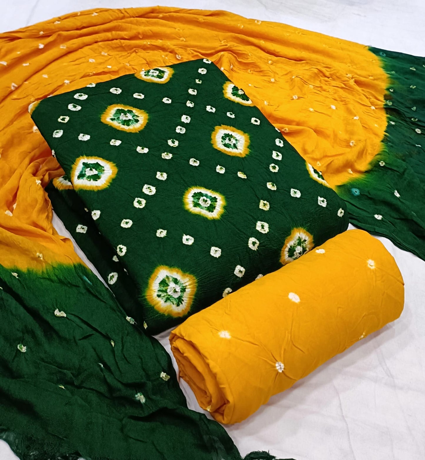 Cotton Tye and dye Bandhani Dress Material - Premium from Ethenika.com - Just INR 1390! Shop now at Ethenika.com